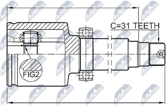 Joint Kit, drive shaft NPW-FR-066 - image 3
