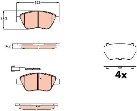 Brake Pad Set, disc brake GDB2164
