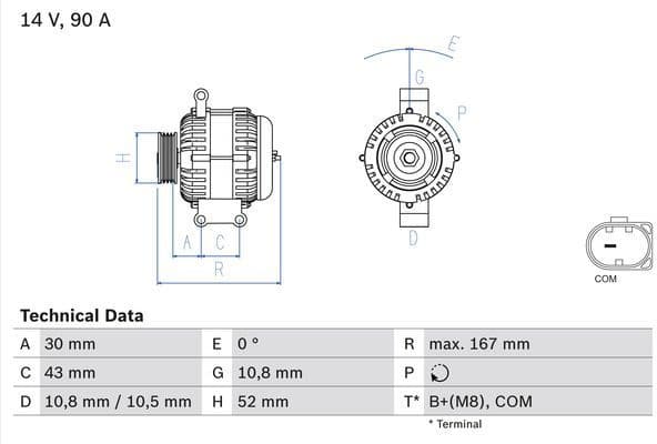 Alternator 0986080500