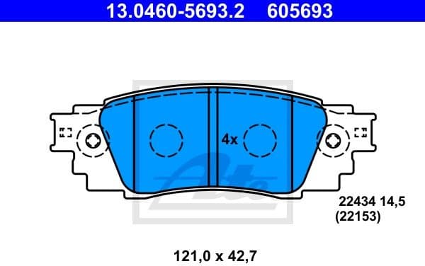 Brake Pad Set, disc brake 13.0460-5693.2