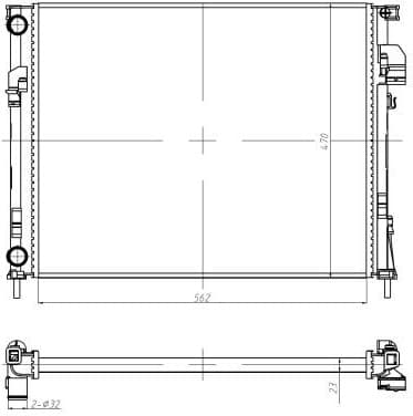 Radiator, engine cooling Economy Class 58332A