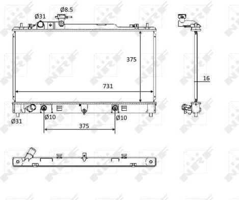 Radiator, engine cooling 58561