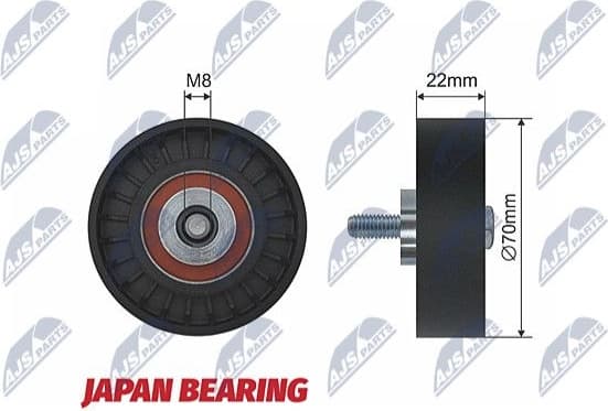 Deflection/Guide Pulley, V-ribbed belt RNK-FT-001