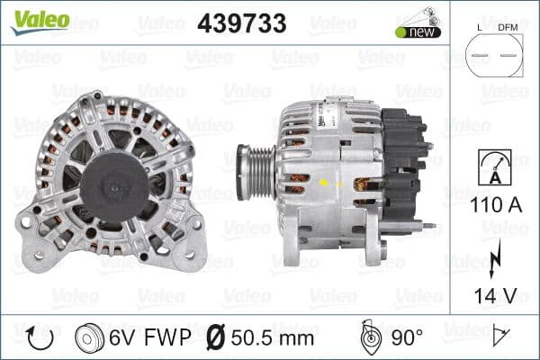 Alternator VALEO ORIGINS NEW OE TECHNOLOGY 439733