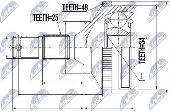 Joint Kit, drive shaft NPZ-PE-027