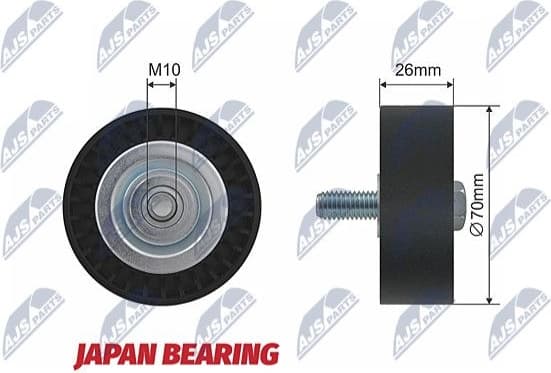 Deflection/Guide Pulley, V-ribbed belt RNK-BM-005
