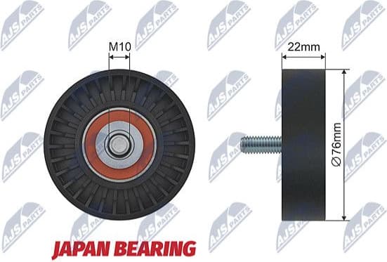 Deflection/Guide Pulley, V-ribbed belt RNK-KA-005