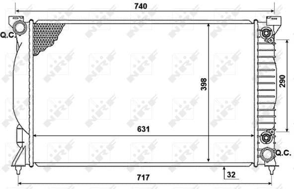 Radiator, engine cooling 53958