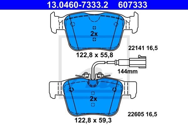 Brake Pad Set, disc brake 13.0460-7333.2