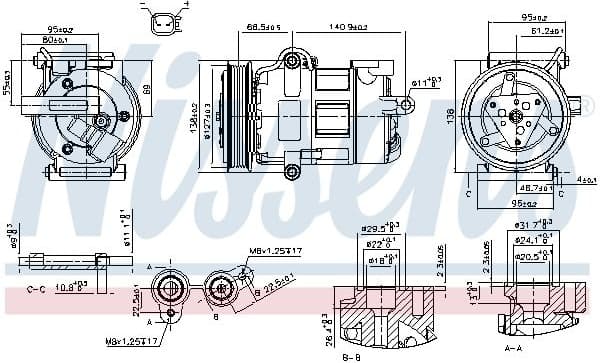 Compressor, air conditioning ** FIRST FIT ** 890698