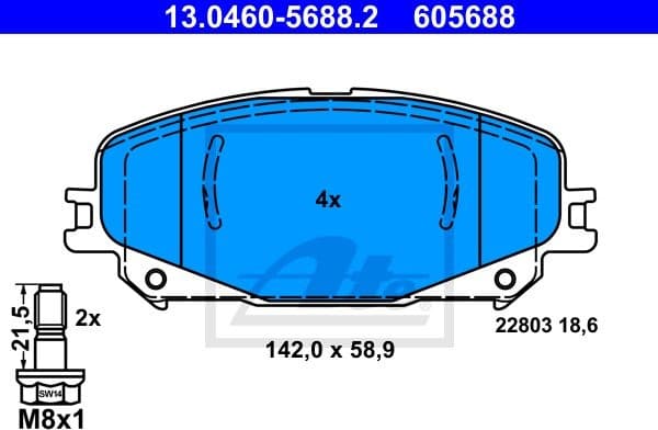 Brake Pad Set, disc brake 13.0460-5688.2