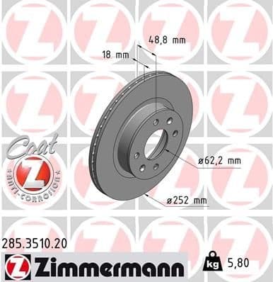 Brake Disc COAT Z 285.3510.20