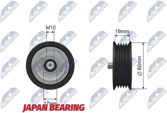 Deflection/Guide Pulley, V-ribbed belt RNK-KA-008