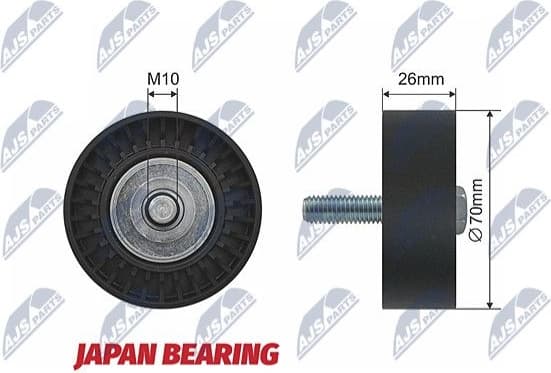 Deflection/Guide Pulley, V-ribbed belt RNK-FT-006