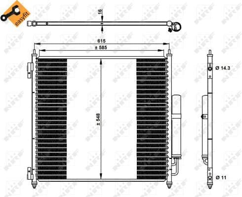 Condenser, air conditioning EASY FIT 350336