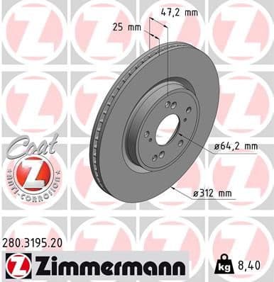 Brake Disc COAT Z 280.3195.20