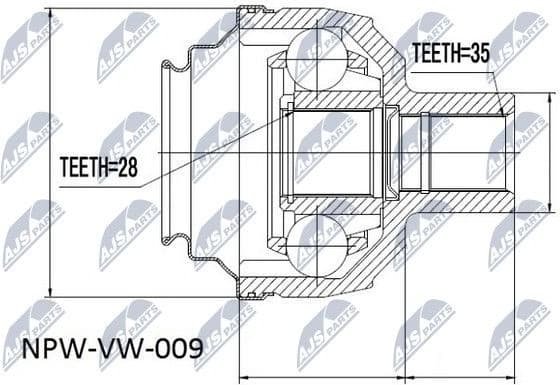 Joint Kit, drive shaft NPW-VW-009 - image 2