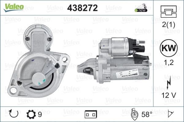 Starter VALEO ORIGINS NEW OE TECHNOLOGY 438272