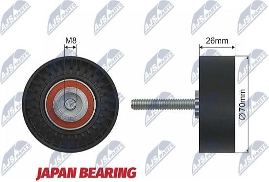 Deflection/Guide Pulley, V-ribbed belt RRK-FR-006