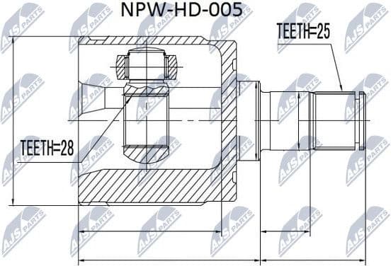 Joint Kit, drive shaft NPW-HD-005 - image 2