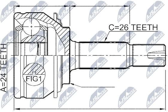 Joint Kit, drive shaft NPZ-TY-065