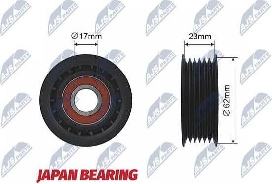 Tensioner Pulley, V-ribbed belt RNK-FR-016