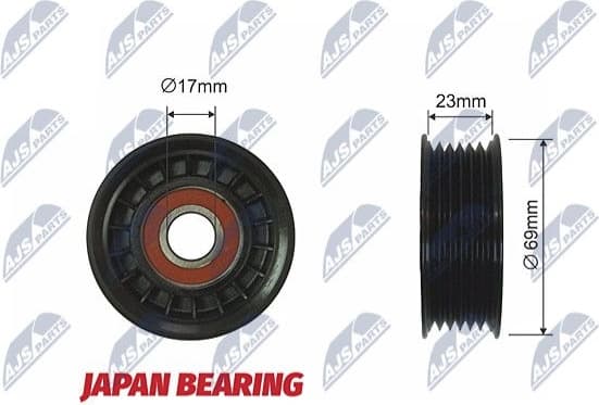 Tensioner Pulley, V-ribbed belt RRK-FR-000