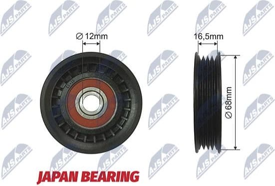 Deflection/Guide Pulley, V-ribbed belt RNK-TY-003