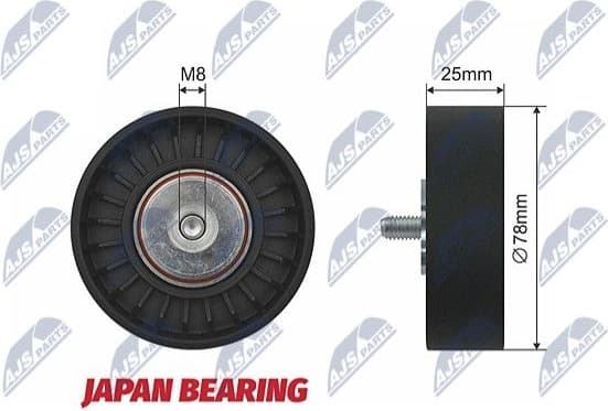 Deflection/Guide Pulley, V-ribbed belt RNK-VW-016