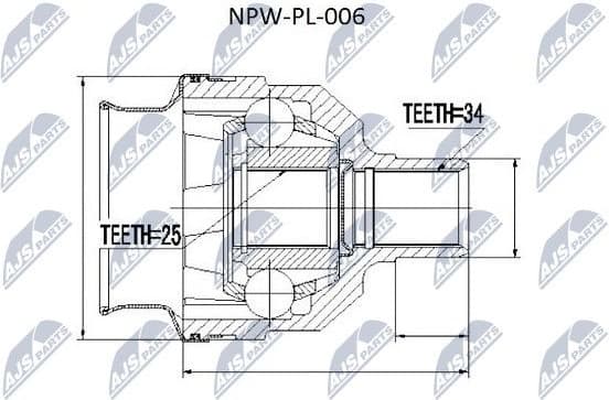 Joint Kit, drive shaft NPW-PL-006 - image 2