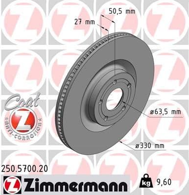 Brake Disc COAT Z 250.5700.20