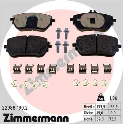 Brake Pad Set, disc brake 22988.190.2
