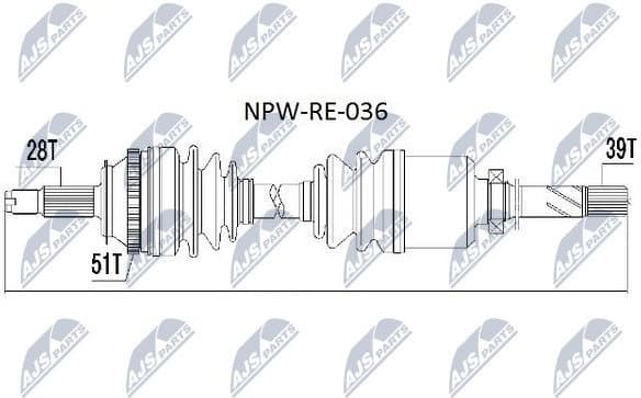 Drive Shaft NPW-RE-036
