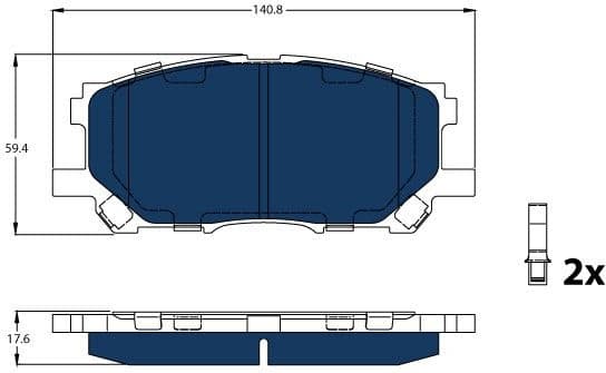 Brake Pad Set, disc brake ELECTRIC BLUE GDB3338BTE