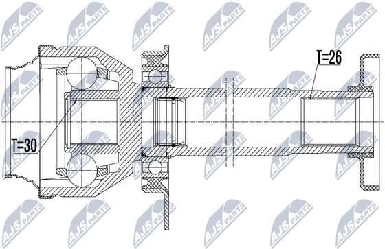 Joint Kit, drive shaft NPW-VW-044 - image 2