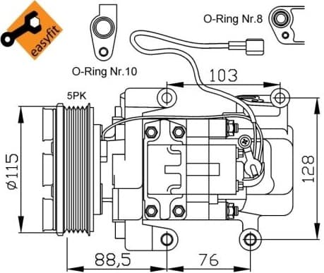 Compressor, air conditioning EASY FIT 32681