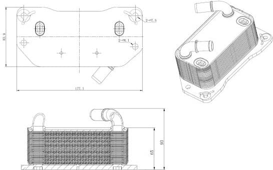 Oil Cooler, engine oil 31843
