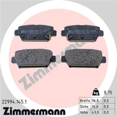 Brake Pad Set, disc brake 22994.145.1