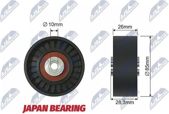 Deflection/Guide Pulley, V-ribbed belt RNK-PL-018