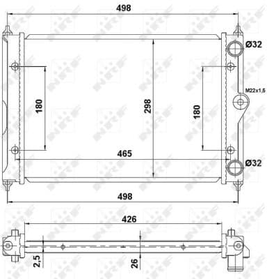 Radiator, engine cooling 519505