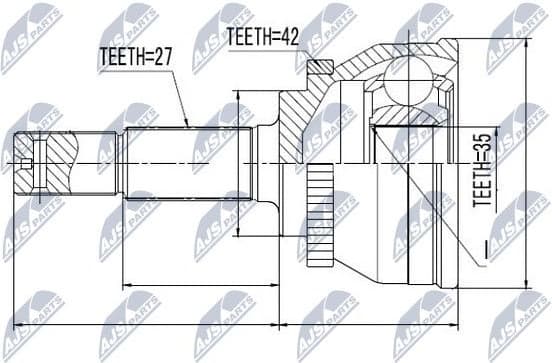 Joint Kit, drive shaft NPZ-NS-080