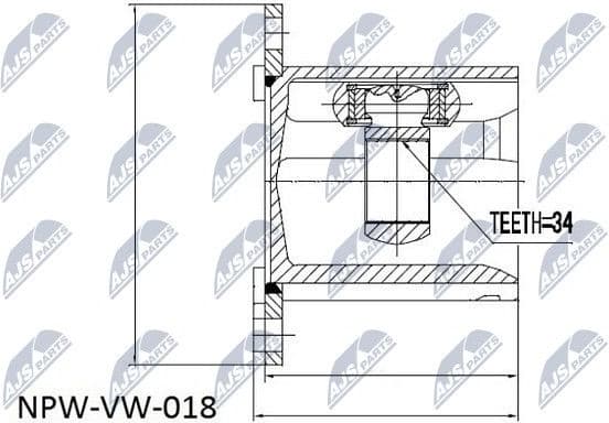 Joint Kit, drive shaft NPW-VW-018