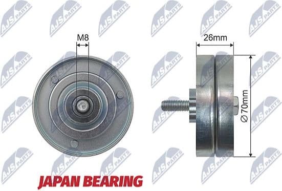 Deflection/Guide Pulley, V-ribbed belt RNK-VW-018