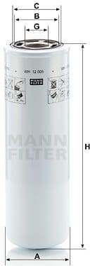 Filter, operating hydraulics WH12005