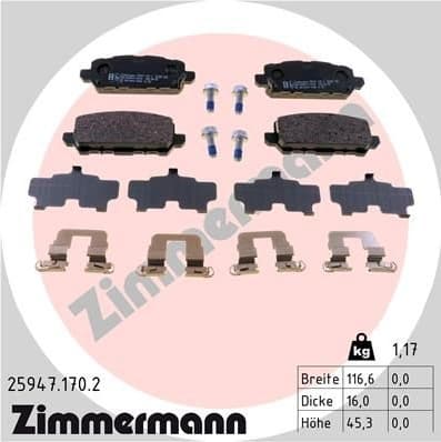 Brake Pad Set, disc brake 25947.170.2
