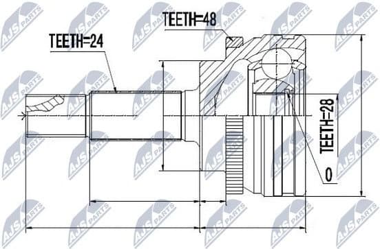 Joint Kit, drive shaft NPZ-TY-080 - image 2