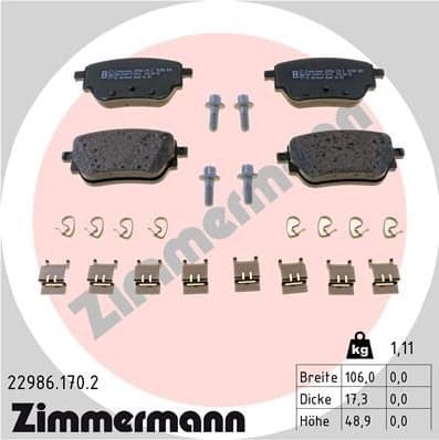 Brake Pad Set, disc brake 22986.170.2