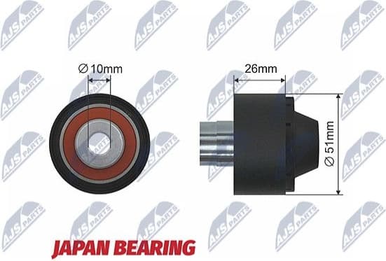 Deflection/Guide Pulley, V-ribbed belt RNK-CT-028