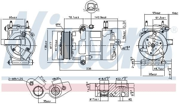 Compressor, air conditioning ** FIRST FIT ** 890217