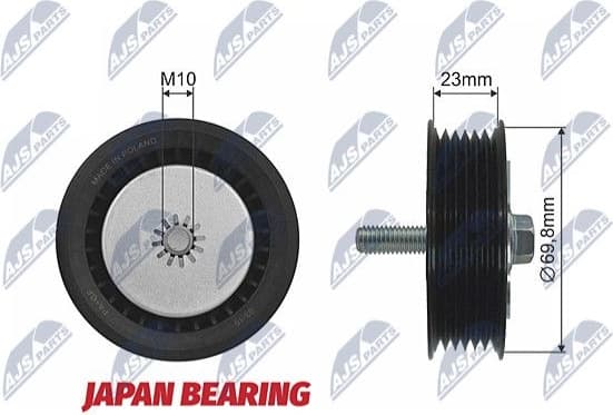 Deflection/Guide Pulley, V-ribbed belt RNK-PL-024